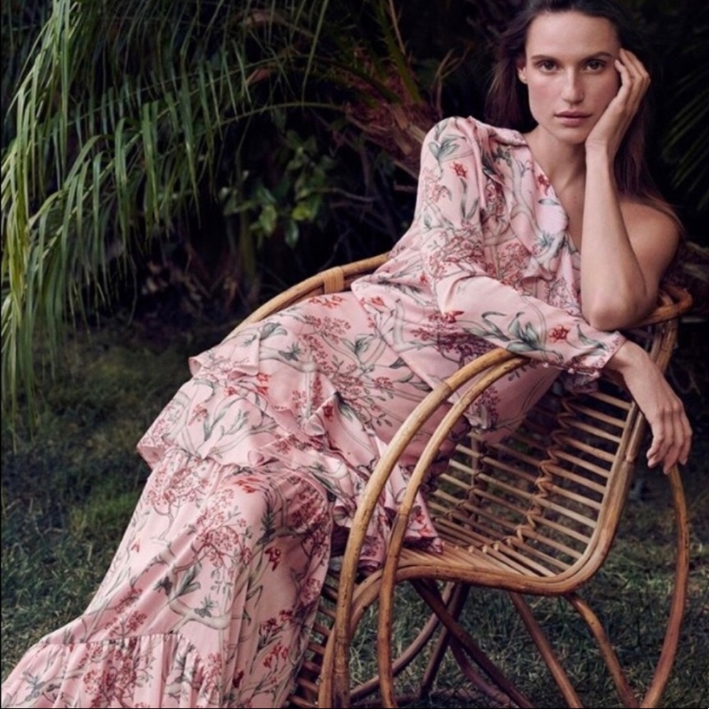 Johanna Ortiz x H&M floral dress one shoulder